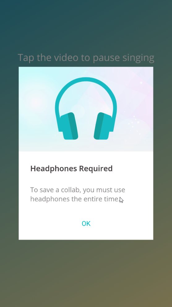 Smule headphones required collab invite